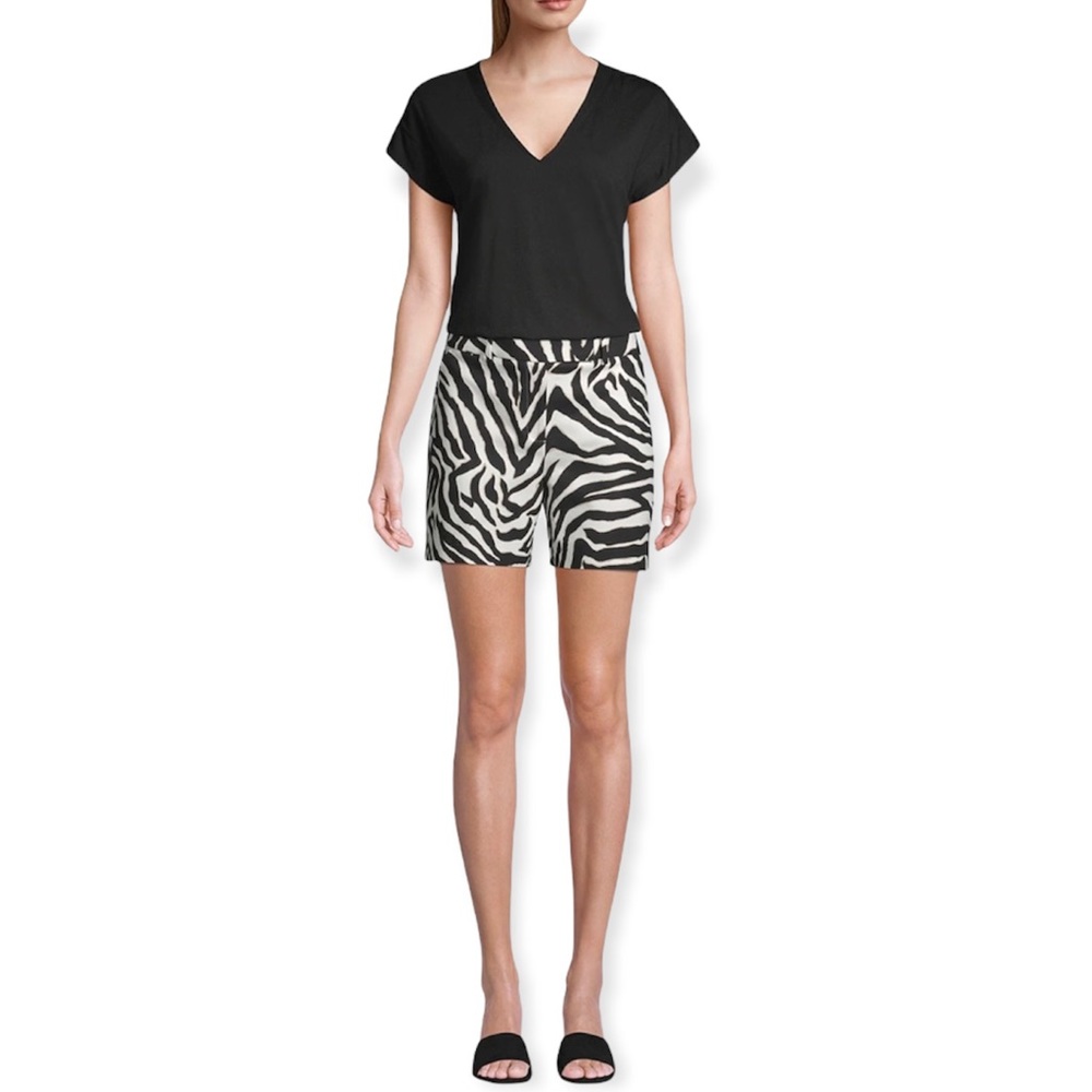 WHBM 5” Smooth Stretch Zebra Print Shorts